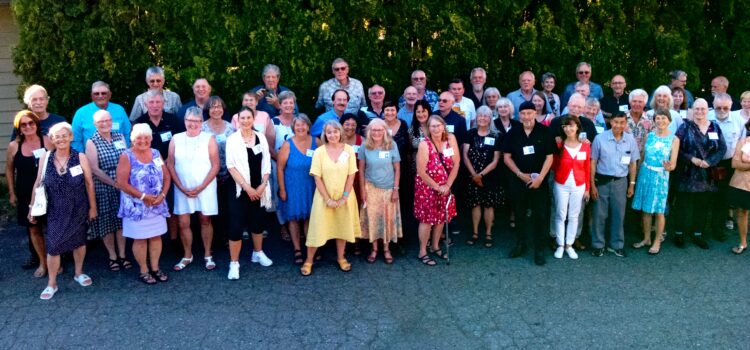 55-year Reunion for 2025 Grads group photo at CSSS 1970 Grads 50+2 Reunion - Saturday night